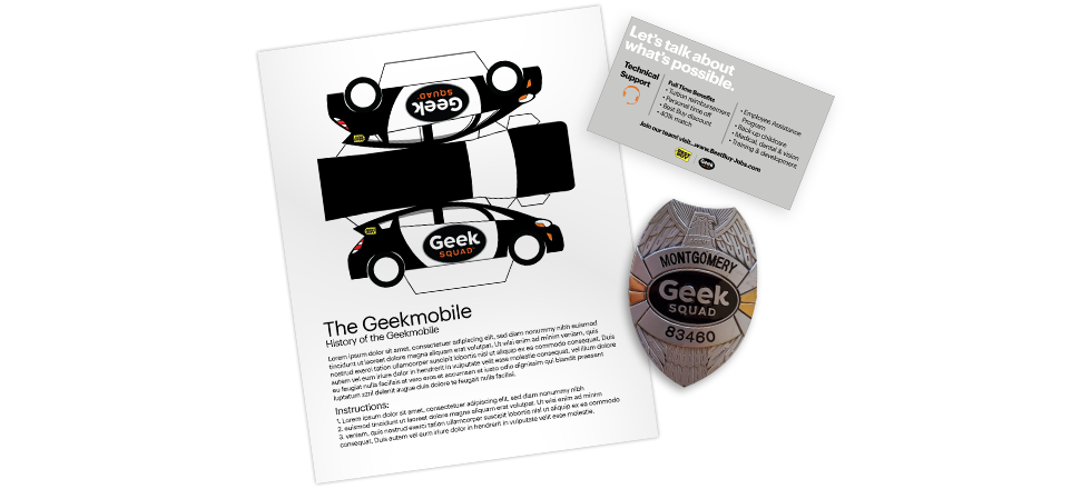 Badge and information paper