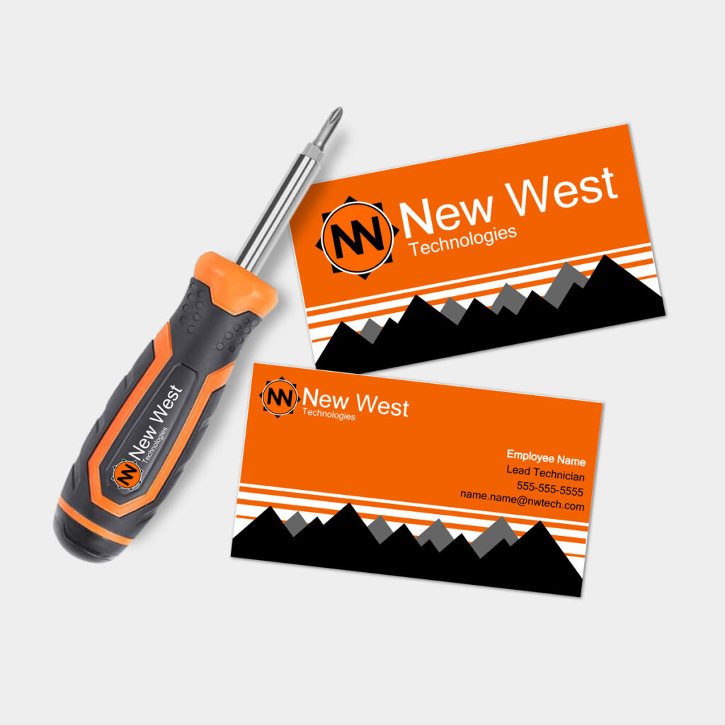 Screw driver with business cards